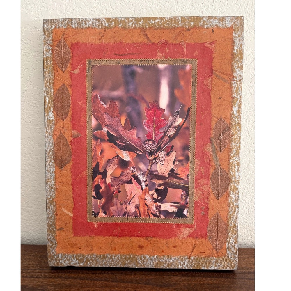 Original Mixed Media Artwork "Red Oak" Larkspur, CO Rustic Textured Autumn Fall